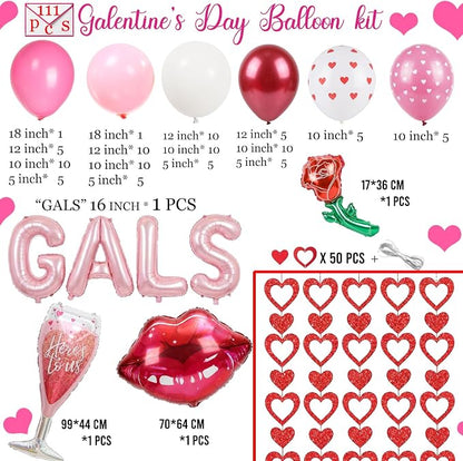 Galentines Day Party Decorations hot pink and pink Balloon Arch Garland Kit - Image 7