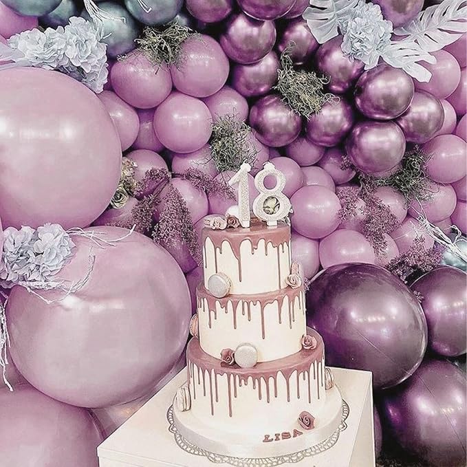 PartyWoo Dusty Purple Balloons 50pcs Lavender Boho Neutral Color | Balloons - Image 6