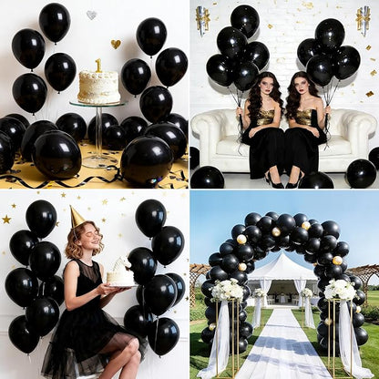LOLStar Black Balloons, 12 inch Latex Round Balloon | Baby Shower, Graduation - Image 4