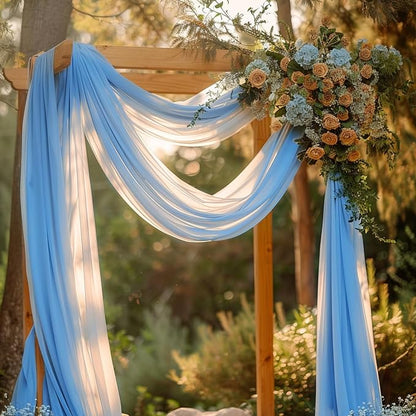 Wedding Arch Draping Fabric Backdrop Drapes 3 Panels, Dusty Blue | 28.7"x20FT - Image 6