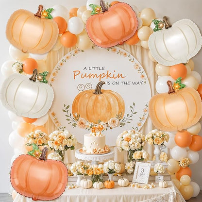 Little Pumpkin Foil Balloon Set 6 Pcs 21 Inch Friendsgiving | Six 21-inch - Image 5