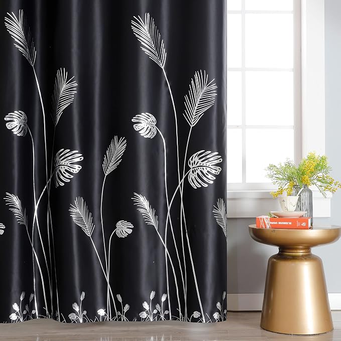Black Blackout Curtain for Sliding Glass Door 80W x 84L Inch Thermal Insulated - Image 3