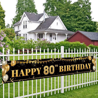 Large Happy 80th Birthday Decoration Banner, 80th Birthday Party Decorations - Image 5