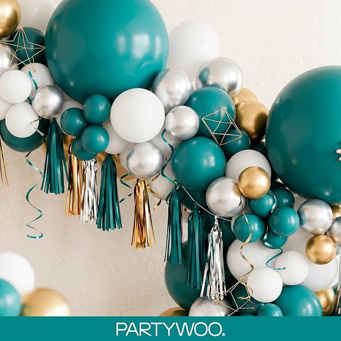 PartyWoo Slate Blue Balloons 100pcs Dusty Blue Boho Color 5 Inch | 18 12 10 5 - Image 8