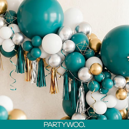 PartyWoo Slate Blue Balloons 100pcs Dusty Blue Boho Color 5 Inch | 18 12 10 5 - Image 8