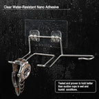 2 Pack Hair Dryer Holder, Self Adhesive Wall Mount Waterproof Blow Dryer Rack Storage Organizer Hanger, Compatible with Dyson and Most Hair Blower Appliance, Brush, Curling Iron, Straightener
