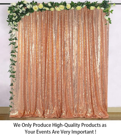 ShinyBeauty Rose Gold Sequin Backdrop 7FTx7FT | Photo Booth Backdrops, Wedding - Image 2