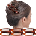 RC ROCHE 6 Pcs Flat Claw Hair Clips for Women Alligator French Barrette Long Thick Hair Duckbill Curved No Slip Grip Lay Flat Side Slide Firm Classic Styling, Medium Brown