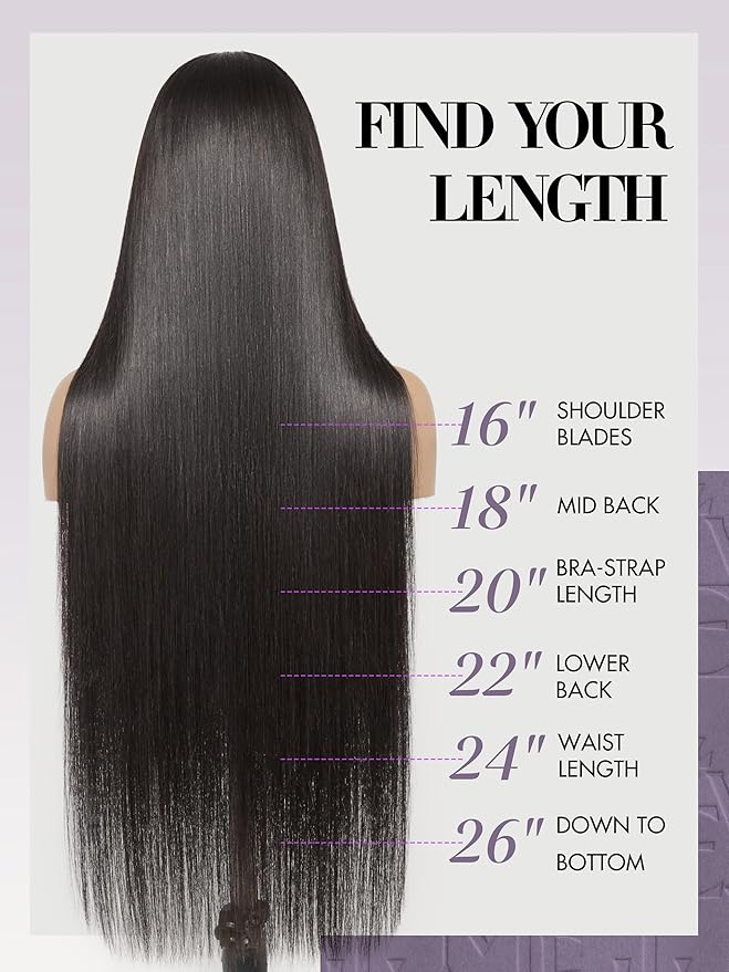 LUVME Clip in Hair Extensions Natural Black Human Hair Extensions Clip ins Sliky Straight Real Human Hair on Extensions 7pcs 135g 24inch