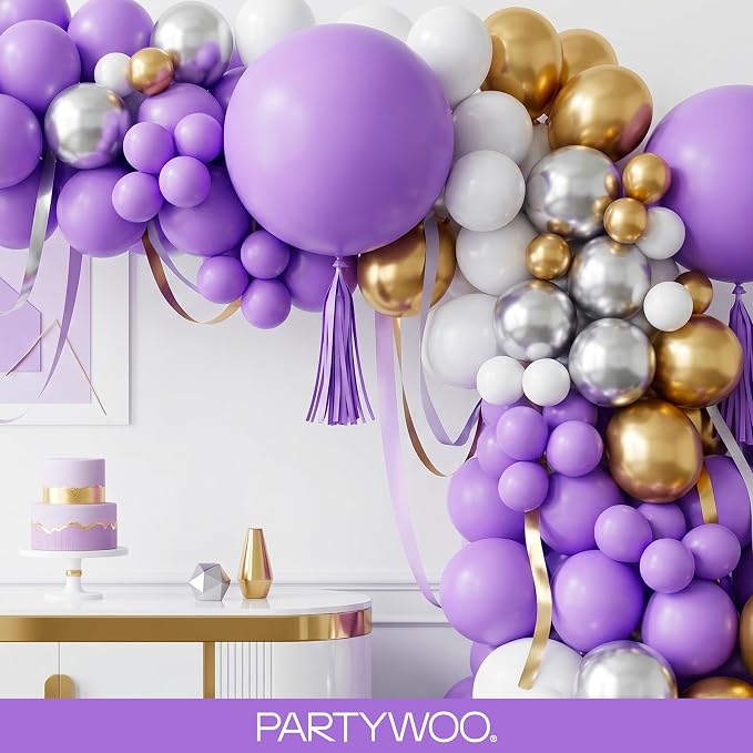 PartyWoo Purple Balloons 85pcs Different Sizes of 18 12 10 5 Inch | Balloons - Image 8