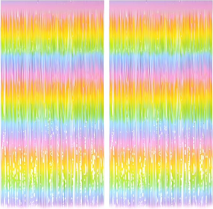 Gradient Pastel Foil Fringe Curtain - Image 7