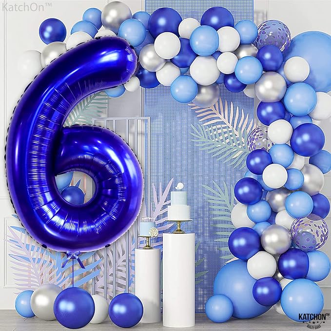 KatchOn, Giant Navy Blue Number 6 Balloon - Image 8