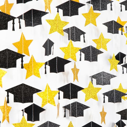 Black-Gold Graduation-2026 Class Party-Decorations Garland - Image 2