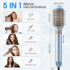 Webeauty Hot Air Styler, Blow Dryer Brush, Auto Hair Wrap Curling Irons Hot Air Brush Negative Ionic Airflow Hair Curlers, Multi Styler for Volumizing, Straight, Wavy, Curly Hair, Blue Pink