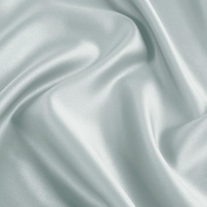 uxcell 2 Pack Silk Satin Pillowcase for Hair and Skin, Cool, Silky, Soft Breathable Pillow Cases Standard Size 20x26 Inch Sateen Pillowcase Light Gray with Envelope Closure