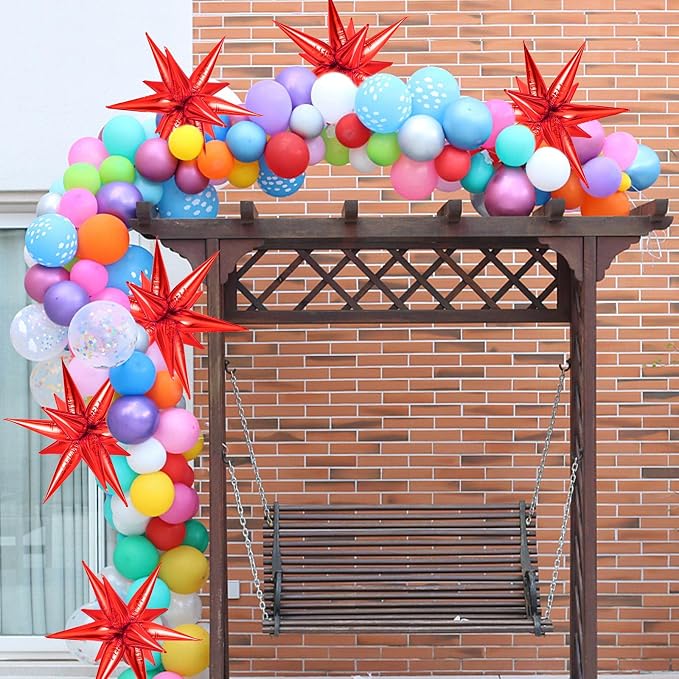 72 Pcs Red Star Balloons - Image 3