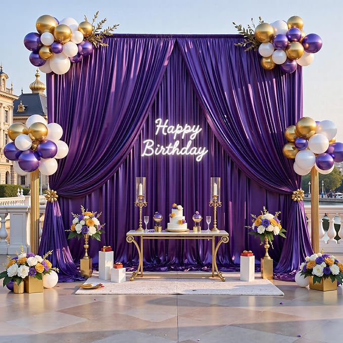 10x10FT Purple Sequin Backdrop Curtain - Image 3