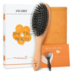 Boar Bristle Hair Brush Gift Set for Women & Men, 100% Natural Bristle & Nylon, Reduces Frizz & Static, Gentle Detangling for All Hair Types Thick Thin Curly Straight, Regular Size