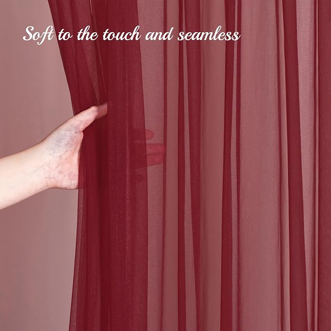 10x10ft Burgundy Tulle Backdrop Curtain - Image 9