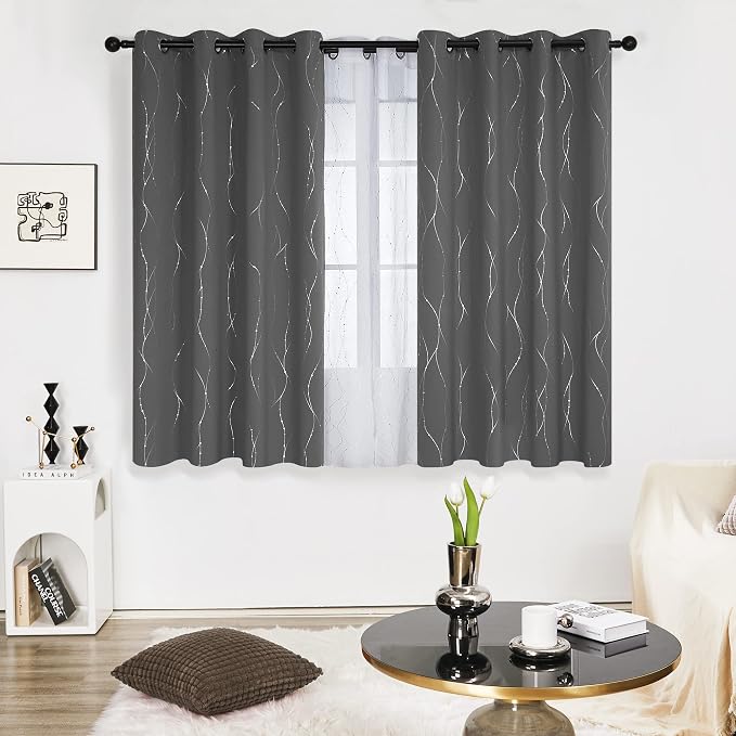 Deconovo Living Room Curtains 63 Inches Long, Thermal Insulated, Room Darkening by Unknown