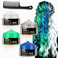 4 Colors Temporary Hair Color Wax for Christmas Party, Stocking Stuffers - DIY Washable Natural Instant Hair Color for Women Temporary Hair Dye for Kids Teens Women Men(White&Gray&Green&Blue 5 pcs)