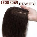 SEGO Real Human Hair Topper for Women without Bangs, Hair Topper with 4 Anti-Slip Clips (10 Inch#2 Dark Brown)