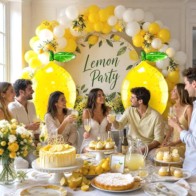 Lemon Foil Balloons 2 Pack 60 Inch 3D Standing Summer Lemonade - Image 8