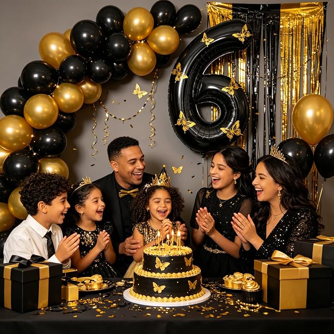 40 Inch Black Number 6 Balloon - Image 4