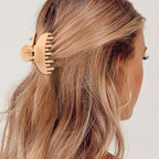 DEEKA 4 PCS 2.5 Inch Hair Claw Clips Double Row Teeth Matte Hair Jaw Clips Hair Barrettes Thick Medium Thin Hair Clips for Women (Beige,Brown,Black)