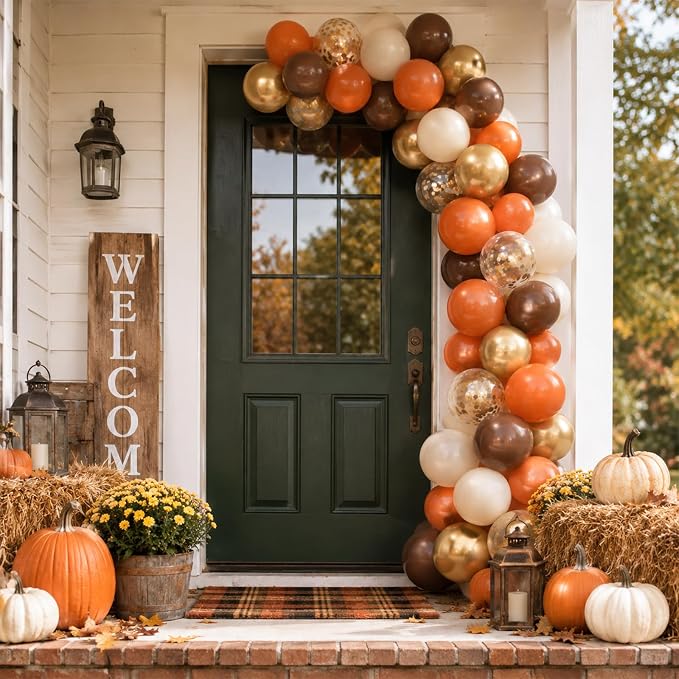 Burnt Orange Brown Balloons, 12 Inch Fall Thanksgiving Autumn Latex Balloon | - Image 5