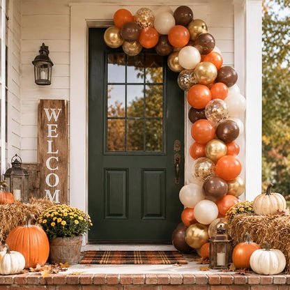 Burnt Orange Brown Balloons, 12 Inch Fall Thanksgiving Autumn Latex Balloon | - Image 5