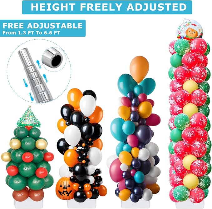 2 Set Balloon Column Stand Kit for Floor, VETOGETHER 2025 Updated Balloon Tower - Image 2