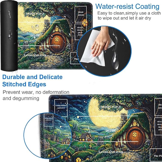 for TCG Playmat with Zones, Non-Slip Rubber Bottom Trading Card Game Mat with - Image 3