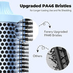 Farery 2.4" Thermal Brush, Large Barrel Heated Round Brush with Triple PTC & 5 Heat Settings (280-420°F), Lightweight Dual Voltage for Voluminous Big Curls, Waves & Straightening Long Hair