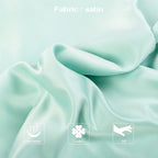 NTBAY Zippered Satin Body Pillow Pillowcase, Silky Slip Cooling Body Pillow Cover, Long Side Hidden Zipper, 20x54 Inches, Cyan