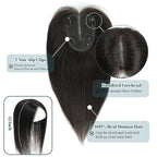 Human Hair Toppers for Women Real HairTopper with Thinning Hair 120% Density Round Shaped Swiss Base Hair Pieces 40g-Dark Brown(12inch, 2#)