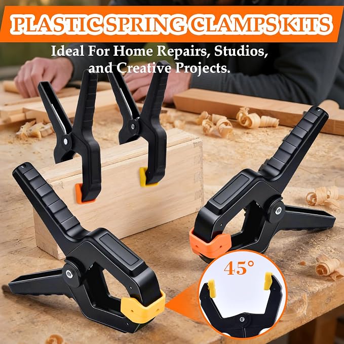 18 Pack Spring Clamps for Woodworking & Balloon Decor, 3.5inch Plastic Clips - Image 4