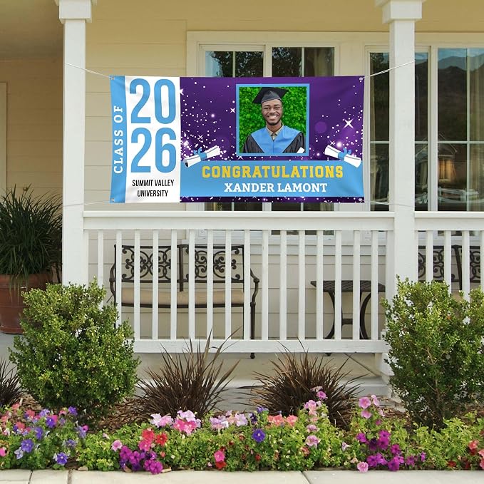 Graduation Banner, Personalized Class of 2026 Photo Graduation Decorations - Image 4