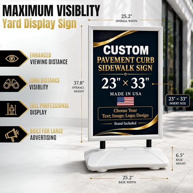 Custom Weighted Sidewalk Sign Display by BCB Print – 23x33 Outdoor Sign Holder - Image 3