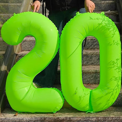 Green Birthday Number 1 Balloon 40 inch Fluorescent Green Number 1 | Helium - Image 4