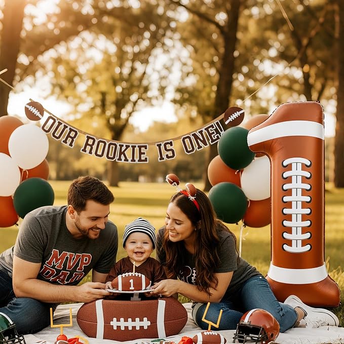 Blueweenly Football 1st Birthday Balloon 40 Inches Number 1 Balloon Giant - Image 4