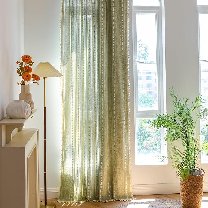 Sutuo Home Green Boho Curtains 102 inches Long - Image 8
