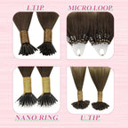 YoungSee U Tip Hair Extensions Balayage Keratin Tip Hair Extensions Balayage 24 Inch Long Utip Hair Extension Dark Brown Ombre Brown with Blonde U-Tips Hair Extension Real Human Hair 50s/50g