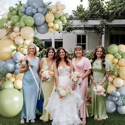 CROSSFINGERS Green Blue Yellow Pastel Balloon Arch Kit - Image 2