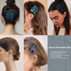 20 PCS Metal Snap Hair Clips Water Drop No Slip Barrettes for Women Bright Small Hair Clips For Thick And Thin Fine Hair,Multiple Blue,1.97 x 0.5 In.