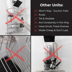 ShowerSMART Rust Resistant Hygienic Shower Caddy – Hanging Bathroom Organizer with Adjustable Shelves, Easy Clean Trays & Magnetic Hooks for DIY Remodels & Shower Niches - Graphite
