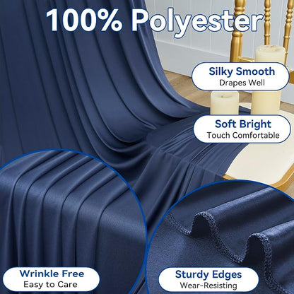 10ft×12ft Wrinkle Free Navy Blue Backdrop Curtain - Image 4