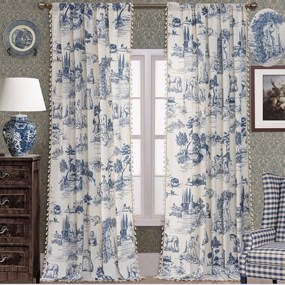 F-CHU Vintage Patterned Curtains 84 Inches Long by F-CHU