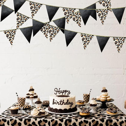 Leopard Black Pennant Banner Flag Hanging Paper Triangle Bunting - Image 5