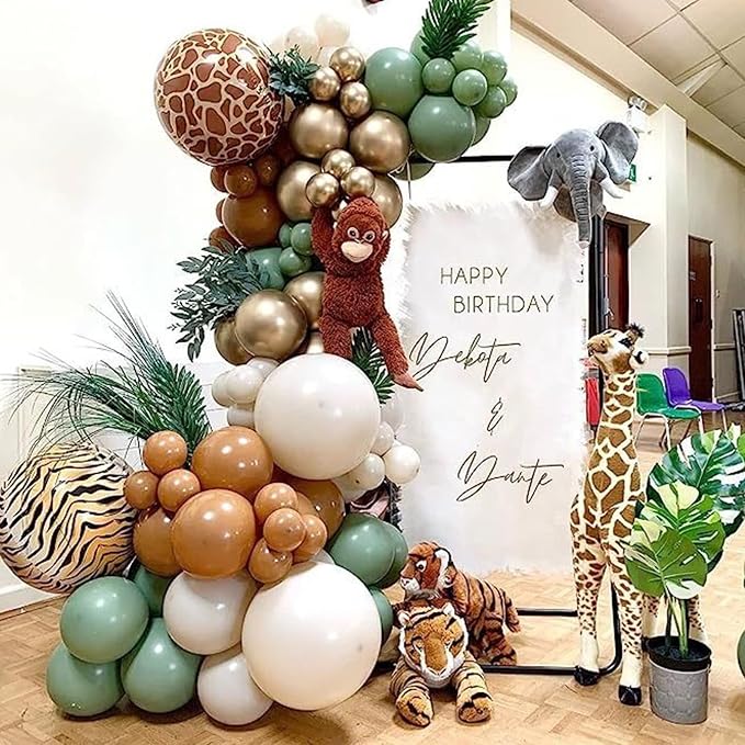 Sage Green Brown Balloons, 60 Packs 12 inch Olive Green Gold Safari Balloons - Image 6